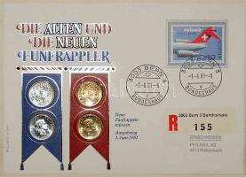 Kis érmés boríték tétel - Aland 2002. 1Euro T:1 + Indonézia 1995. 1000Rp T:1 + Hollandia 1736. 1Duit...