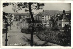 Besztercebánya, Banska Bystrica; utcakép fürdővel / Kúpele / street view with spa, photo (fl)