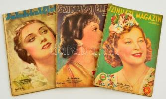 1935-1941 Színházi Magazin és Színházi Élet, 3 száma, változó minőségben