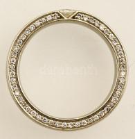 14 K fehérarany gyűrű 98 db kisebb és egy nagyobb briliánssal .Jelzett, 5,4g  / White gold. 14C ring...