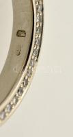 14 K fehérarany gyűrű 98 db kisebb és egy nagyobb briliánssal .Jelzett, 5,4g  / White gold. 14C ring...