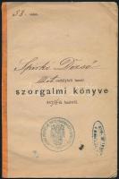 1872 Kassa, katolikus iskola tanulójának szorgalmi könyve, pecséttel, 18x12 cm