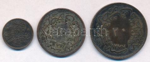 Oszmán Birodalom 1861. (1277/1) 10p Cu + (1277/4) 20p Cu + Egyiptom / Oszmán Birodalom 1884. (1293/1...