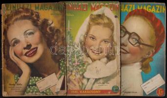 1941-1943 Színházi Magazin, 3 száma, vegyes minőségben