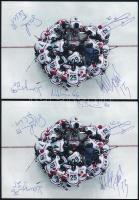 Az "A" csoportba 2008-ban feljutott magyar jégkorong válogatott tagjainak az aláírása fotón (Kangyal Balázs, Gröschl Tamás, Majoross Gergely, Nádor Krisztián, Svasznek Bence)