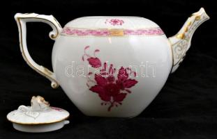 Herendi Apponyi mintás hiányos mokkás készlet, kézzel festett, jelzett, hibátlan, (5 db)