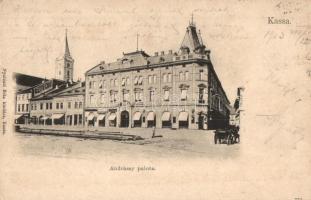 Kassa, Kosice; Andrássy palota, kesztyűgyár. Nyulászi Béla kiadása / palace, glove factory (EK)