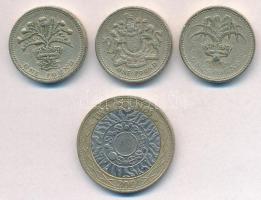 Nagy-Britannia 1983-1985. 1Ł (3xklf) + 2001. 2Ł T:2,2- Great Britain 1983-1985. 1 Pound (3xdiff) + 2001. 2 Pounds C:XF,VF