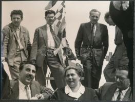 1959 Tihany, MTA Biológiai Kutatóintézete Lóczy Lajos nevű hajójának vízre bocsájtása, 11 db fénykép...