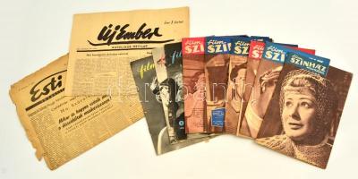 cca 1950-1960 Vegyes újság tétel (Új Ember, Esti Hírlap, Film Színház Muzsika, Filmvilág)