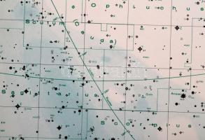 A csillagos ég térképe. Az 1950-es Aequinoctiumra összeállította prof. dr. Otto Kohl és Gerhard Fels...