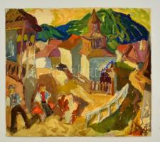 Ádámffy László (1902-?): Kilátás a hegyekre. Akvarell, papír, jelzett, 28×38 cm