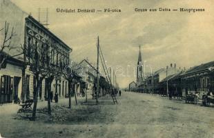 1907 Detta, Deta; Fő utca. 1118. Ballon József kiadása / Hauptgasse / main street (fl)