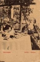 Ada Kaleh, Kávéház, pipázó török. Ali Mehmed 335. / Kaffee / cafe with pipe smoking Turkish men (EK)