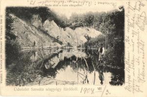 Szováta-sósgyógyfürdő, Sovata; Vörös sóstó, Tiszta sóhegyek. Weinrich S. felvétele / salt lake and salt hills (fl)