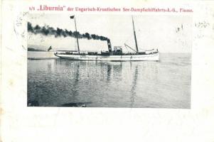 Liburnia, egycsavaros tengeri személyszállító gőzhajó / Ungarisch-Kroatischen See-Dampfschiffahrts-A.-G., Fiume / Hungarian sea passenger steamship