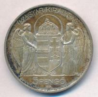1939. 5P Ag "Horthy balra" T:1-,2 patina