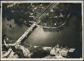 1919. május 1. Budapest, Városliget, légi felvétel, rajta a ma már nem látható Fővárosi Pavilonnal, 13x18 cm