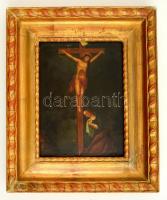 Jelzés nélkül: Krisztus a keresten (cca 1900), olaj, fa, keretben, 16×12 cm
