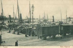 Fiume, Molo Adamich, Nehaj steamship, railway wagons (Rb)