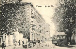 Fiume, Via del Pino / street view with tram