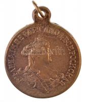 Orosz Birodalom DN Anna cárnőt ábrázoló Br emlékérem füllel (27mm) T:2,2- ph. Russian Empire ND Br commemorative medal depicting Anna czarina, with ear (27mm) C:XF,VF edge error