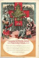 Karácsonyfa-dísz megváltása. Vöröskereszt Egylet segélylapja / WWI Hungarian Red Cross charity card, Christmas (non PC)