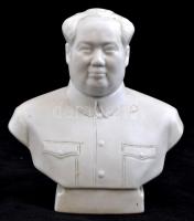 Mao-Ce-Tung büszt, jelzés nélkül, fehér mázas, kopott, m:13 cm