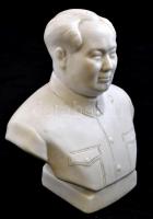 Mao-Ce-Tung büszt, jelzés nélkül, fehér mázas, kopott, m:13 cm