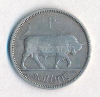 Íroroszág 1939. 1Sh Ag "Bika" T:2- ph. Ireland 1939. 1 Shilling Ag "Bull" C:VF edge error Krause KM#14