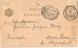 1899 Csúz, Cúz, Dubník; kézzel rajzolt képeslap / hand-drawn art postcard, brown 2 Ga. (EK)