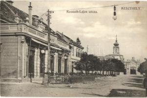 Keszthely, Kossuth Lajos utca, étterem, vendéglő és terasz . Mérei Ignác kiadása