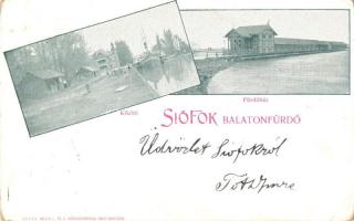 1899 Siófok, Balatonfürdő, fürdőház, kikötő, Bárdossy villa (kopott sarkak / worn corners)