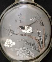 Kínai tubákos üvegek ( 4 db). Kézzel festett, kettőn apró csorbákkal, dugó hiány (2db), m:6-7 cm