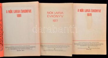 1977-1981 A Nők Lapja Évkönyve, 3 db, érdekes cikkekkel