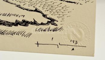 Vigh István (1936 - ): A Hortobágyi Kilenclyukú híd. Tus-akvarell, papír, jelzett, 21×30 cm