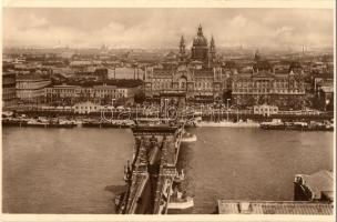 Budapest, Lánchíd - 6 db régi képeslap / 6 pre-1945 postcards