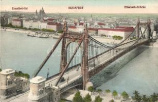 Budapest, Erzsébet híd - 2 db régi képeslap / 2 pre-1945 postcards