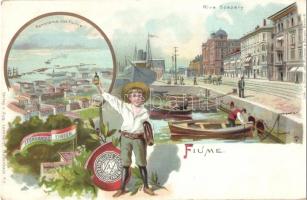 Fiume, Riva Szapary, Leonhardis Tinten advertisement card. Verlag von Aug. Leonhardi, litho