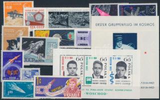 Space Research 1959-1966 2 blocks + 9 stamps, Űrkutatás motívum 1959-1966 2 klf blokk + 9 klf önálló érték 2 klf sor