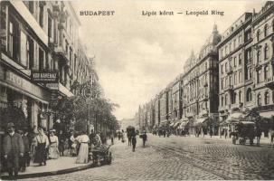 Budapest VII. Erzsébet körút, Kör kávéház, villamos, üzletek. Schwarcz I. kiadása (EK)