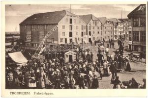 3 db RÉGI európai városképes lap / 3 pre-1945 European town-view postcards; Trondhjem, Sodankylä, Im...