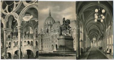 Budapest V. Országház, belső. Képzőművészeti Alap Kiadóvállalat - 10 db modern képeslap tokban / 10 ...
