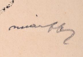 Márffy Ödön (1878-1959): Önarckép. Színezett litográfia, papír, jelzett,  29×21 cm