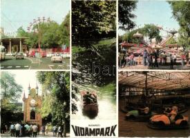 7 db MODERN magyar városképeslap a Budapesti vidámparkból / 7 modern Hungarian town-view postcards f...