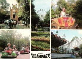 7 db MODERN magyar városképeslap a Budapesti vidámparkból / 7 modern Hungarian town-view postcards f...