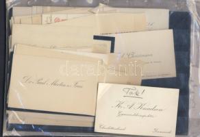 1912 82 db névjegykártya a Stockholmi olimpia szervezői, segítői, rendezői. Rendkívül érdekes sporttörténeti anyag