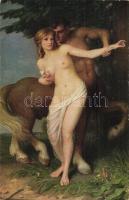 Centaur und Nymphe / Erotic nude art postcard. Deutsche Meister Nr. 4416. s: O. Michaelis