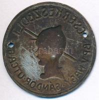 DN "Cserkészbolt BP V Nagy Sándor utca 6." fém felvarró két lyukkal (30mm) T:2-