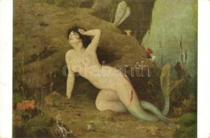 Verwundet / Erotic nude art postcard. Deutsche Künstler Nr. 1028. s: Curt Agthe